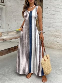 Women’s Western Stripe Maxi Dress