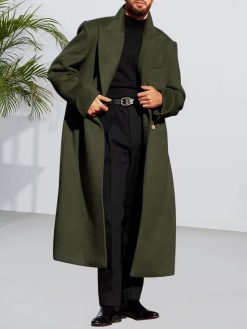 Men’s Tailored Fit Double-Breasted Winter Overcoat