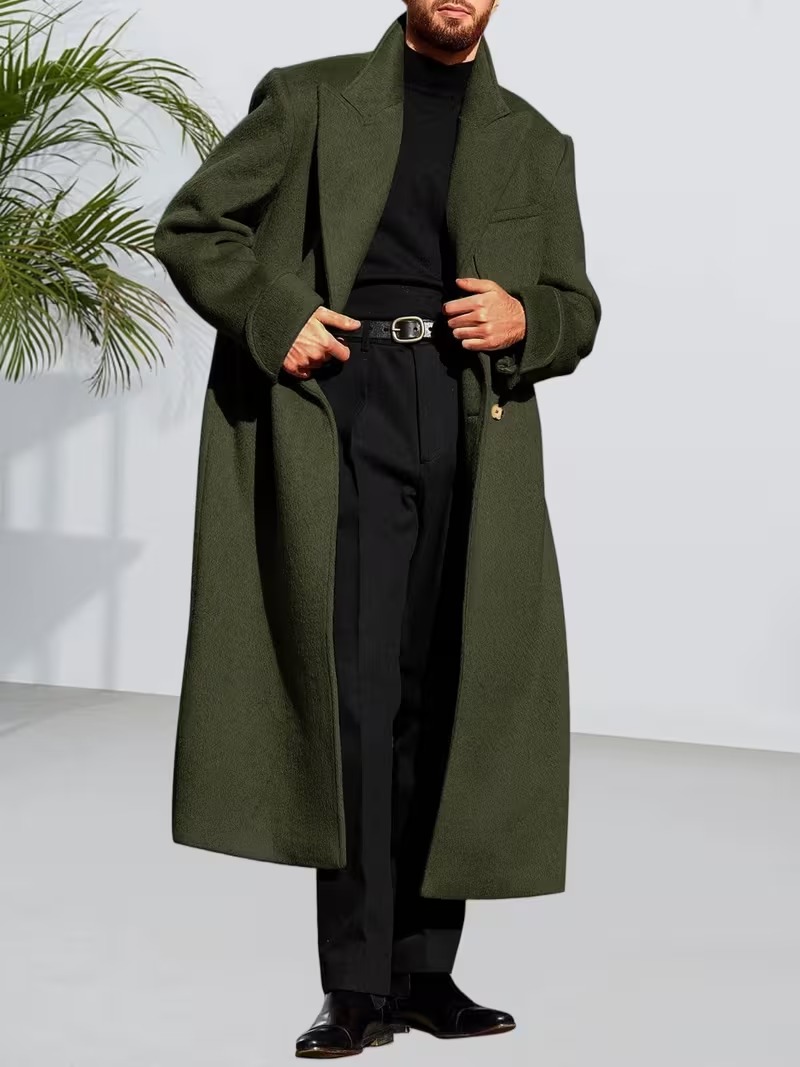 Men’s Tailored Fit Double-Breasted Winter Overcoat